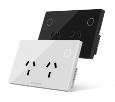 TOMACORRIENTE DOBLE HUNNOX SMART TACTIL NEGRO